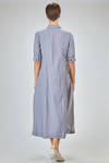 longuette dress in micro-check washed cotton popeline - BERGFABEL 