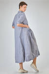longuette dress in micro-check washed cotton popeline - BERGFABEL 