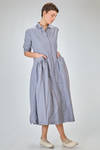 longuette dress in micro-check washed cotton popeline - BERGFABEL 