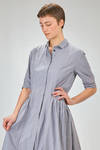 longuette dress in micro-check washed cotton popeline - BERGFABEL 