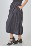 longuette skirt, wide, in cotton and linen washed crêpe - BERGFABEL 