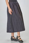 longuette skirt, wide, in cotton and linen washed crêpe - BERGFABEL 