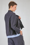 giacca/camicia al fianco, ampia,  in tela lavata di cotone e lino - BERGFABEL 