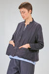 giacca/camicia al fianco, ampia,  in tela lavata di cotone e lino - BERGFABEL 
