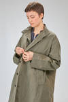 under-the-knee overcoat, wide, in washed cotton waterproof canvas - BERGFABEL 