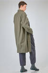 under-the-knee overcoat, wide, in washed cotton waterproof canvas - BERGFABEL 