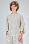 t-shirt al fianco, morbida, in maglia leggera di seta, lino e cotone - BOBOUTIC 