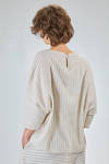 t-shirt al fianco, morbida, in maglia leggera di seta, lino e cotone - BOBOUTIC 