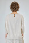 t-shirt al fianco, morbida, in maglia leggera di seta, lino e cotone - BOBOUTIC 