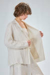 giacca al fianco, ampia, in maglia leggera di seta, lino e cotone - BOBOUTIC 