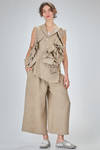hip-length asymmetrical 'sculpture' waistcoat, in heavy washed yuta-like linen canvas - COMME DES GARÇONS 