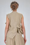hip-length asymmetrical 'sculpture' waistcoat, in heavy washed yuta-like linen canvas - COMME DES GARÇONS 