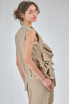 hip-length asymmetrical 'sculpture' waistcoat, in heavy washed yuta-like linen canvas - COMME DES GARÇONS 