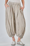 'balloon' trousers in washed linen herringbone - COMME DES GARÇONS 