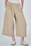 wide, ankle-length trousers in heavy washed linen canvas - COMME DES GARÇONS 