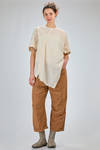 camicia lunga, ampia e asimmetrica in garza di cotone fiammato e lavato - FORME D' EXPRESSION 