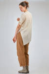 camicia lunga, ampia e asimmetrica in garza di cotone fiammato e lavato - FORME D' EXPRESSION 