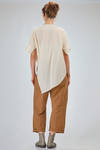 camicia lunga, ampia e asimmetrica in garza di cotone fiammato e lavato - FORME D' EXPRESSION 