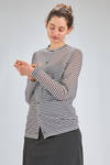 cardigan al fianco, morbido, in maglia di cotone e poliestere a righe orizzontali - JUNYA WATANABE 