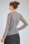 cardigan al fianco, morbido, in maglia di cotone e poliestere a righe orizzontali - JUNYA WATANABE 