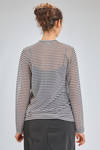 cardigan al fianco, morbido, in maglia di cotone e poliestere a righe orizzontali - JUNYA WATANABE 