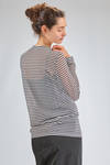 cardigan al fianco, morbido, in maglia di cotone e poliestere a righe orizzontali - JUNYA WATANABE 