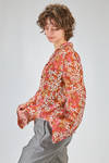 camicia al fianco, linea dritta, in chiffon di seta stampata - SAPIO 