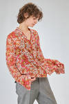 camicia al fianco, linea dritta, in chiffon di seta stampata - SAPIO 
