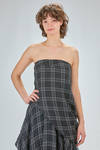 bustier a fascia asimmetrica in madras di cotone e seta - MARC LE BIHAN 