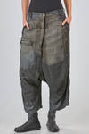 wide trousers of washed overdyed viscose, linen and polyamide crêpe - RUNDHOLZ DIP 