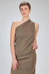 abito lungo e asciutto a tubino, in sallia lavata di lino, viscosa ed elastan - UMA WANG 