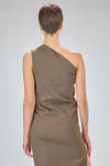 abito lungo e asciutto a tubino, in sallia lavata di lino, viscosa ed elastan - UMA WANG 