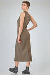 abito lungo e asciutto a tubino, in sallia lavata di lino, viscosa ed elastan - UMA WANG 