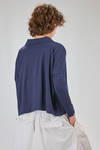 cardigan corto e ampio in maglia rasata di cotone Sea Island - LUSSI 