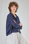 cardigan corto e ampio in maglia rasata di cotone Sea Island - LUSSI 