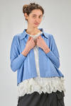 cardigan corto e ampio in maglia rasata di cotone Sea Island melange - LUSSI 