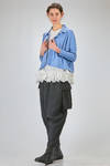 cardigan corto e ampio in maglia rasata di cotone Sea Island melange - LUSSI 