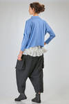 cardigan corto e ampio in maglia rasata di cotone Sea Island melange - LUSSI 