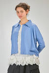 cardigan corto e ampio in maglia rasata di cotone Sea Island melange - LUSSI 