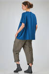 t-shirt al fianco, ampia, in maglia rasata di cotone Sea Island - LUSSI 