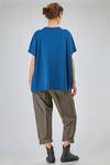 t-shirt al fianco, ampia, in maglia rasata di cotone Sea Island - LUSSI 