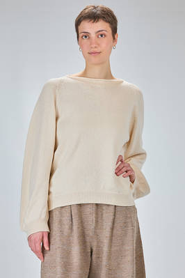 oversized, hip-length sweater in frisé cotton knit  - 227