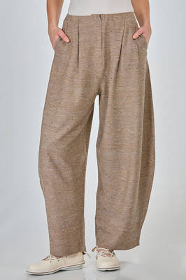 oversized trousers in a silk and cotton melange shantung-effect knit  - 227