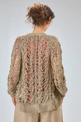 cardigan lungo e morbido in maglia macramé di canapa - COMME DES GARÇONS 