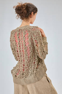 cardigan lungo e morbido in maglia macramé di canapa - COMME DES GARÇONS 