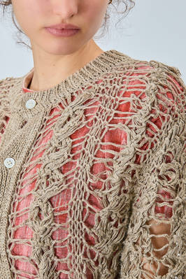 cardigan lungo e morbido in maglia macramé di canapa - COMME DES GARÇONS 
