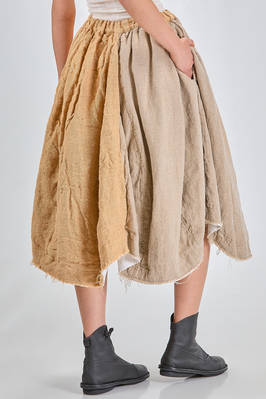 gonna 'scultpure', sotto al ginocchio, ampia, in juta pesante, ramié e cotone - COMME DES GARÇONS 