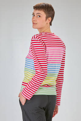 'classic Comme-Comme' t-shirt in cotton jersey with multicolour horizontal lines - COMME des GARÇONS - COMME des GARÇONS 