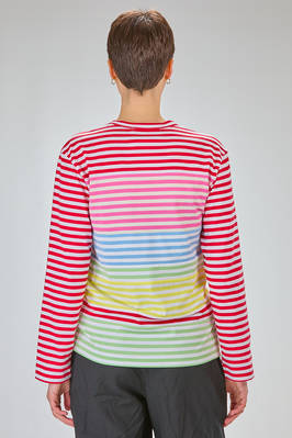 'classic Comme-Comme' t-shirt in cotton jersey with multicolour horizontal lines - COMME des GARÇONS - COMME des GARÇONS 