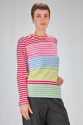 'classic Comme-Comme' t-shirt in cotton jersey with multicolour horizontal lines - COMME des GARÇONS - COMME des GARÇONS 